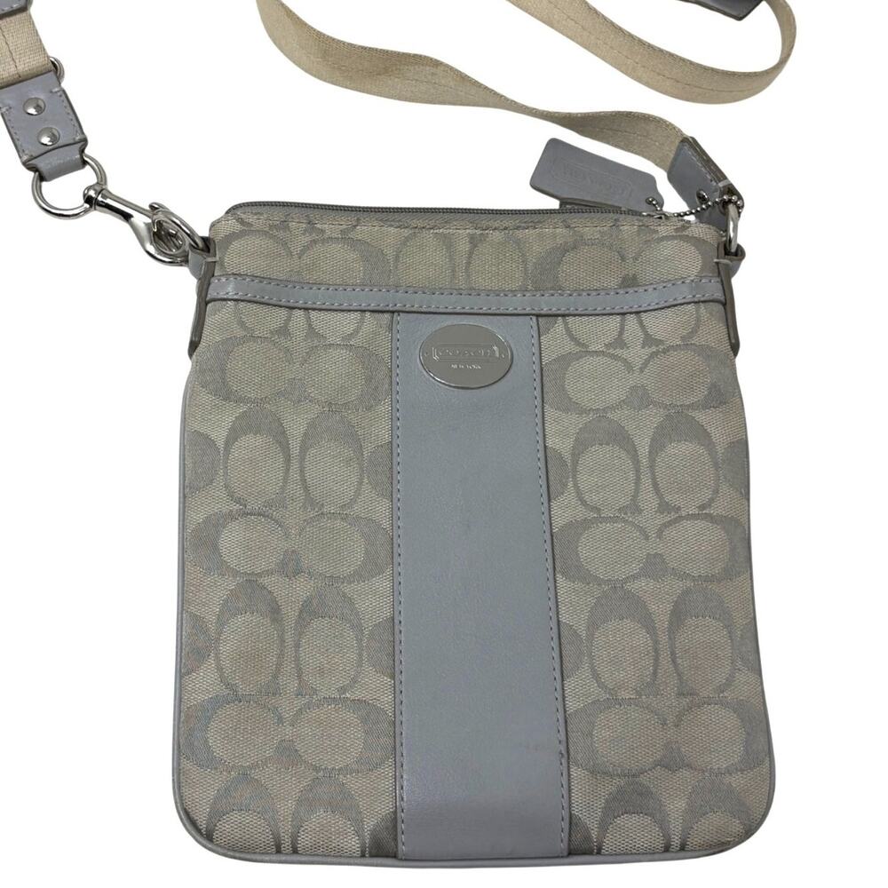 Vintage Coach Signature Sutton Swing Pack Crossbody Bag Silver Festival Classic
